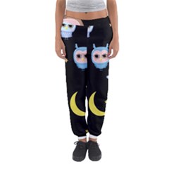 Cute Owl Doodles With Moon Star Seamless Pattern Women s Jogger Sweatpants by Vaneshart