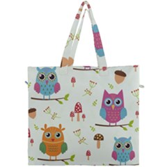 Forest Seamless Pattern With Cute Owls Canvas Travel Bag by Vaneshart