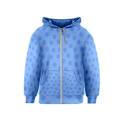 Dots With Points Light Blue Kids  Zipper Hoodie by AinigArt