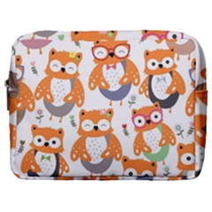 Cute Colorful Owl Cartoon Seamless Pattern Make Up Pouch (large) by Vaneshart