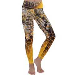 Honeycomb With Bees Kids  Lightweight Velour Classic Yoga Leggings by Vaneshart
