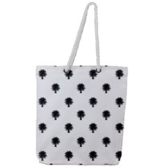 Black And White Tropical Print Pattern Full Print Rope Handle Tote (large) by dflcprintsclothing