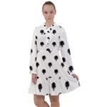 Black And White Tropical Print Pattern All Frills Chiffon Dress