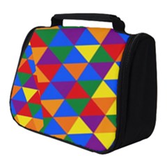 Gay Pride Alternating Rainbow Triangle Pattern Full Print Travel Pouch (small) by VernenInk