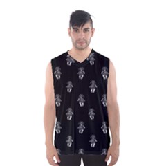 Creepy Skull Doll Motif Print Pattern Men s Basketball Tank Top by dflcprintsclothing