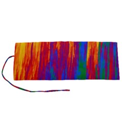 Gay Pride Rainbow Vertical Paint Strokes Roll Up Canvas Pencil Holder (s)