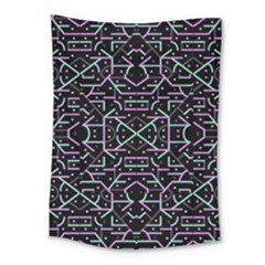 Lines And Dots Motif Geometric Seamless Pattern Medium Tapestry by dflcprintsclothing