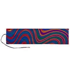 Gay Pride Rainbow Wavy Thin Layered Stripes Roll Up Canvas Pencil Holder (l) by VernenInk