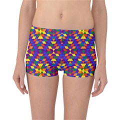 Gay Pride Geometric Diamond Pattern Reversible Boyleg Bikini Bottoms