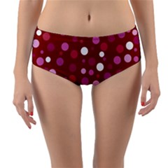 Lesbian Pride Flag Scattered Polka Dots Reversible Mid-waist Bikini Bottoms by VernenInk