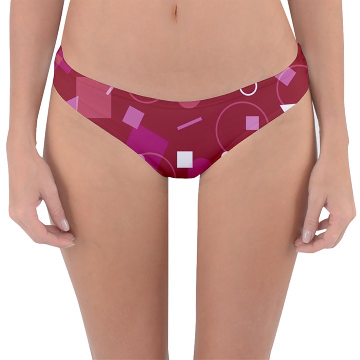 Lesbian Pride Flag Retro Shapes Pattern Reversible Hipster Bikini Bottoms