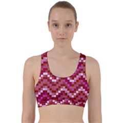 Lesbian Pride Pixellated Zigzag Stripes Back Weave Sports Bra by VernenInk