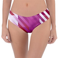 Lesbian Pride Diagonal Stripes Colored Checkerboard Pattern Reversible Classic Bikini Bottoms by VernenInk