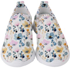 Watercolor Floral Seamless Pattern Kids  Slip On Sneakers by TastefulDesigns