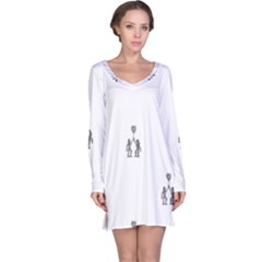 Love Symbol Drawing Long Sleeve Nightdress by dflcprintsclothing