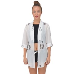 Love Symbol Drawing Open Front Chiffon Kimono by dflcprintsclothing