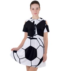 Soccer Lovers Gift Short Sleeve Shoulder Cut Out Dress  by ChezDeesTees