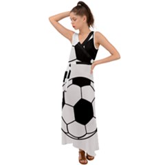 Soccer Lovers Gift V-neck Chiffon Maxi Dress