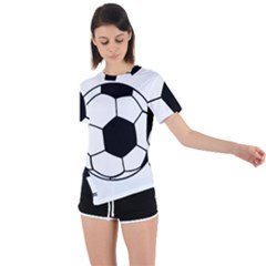 Soccer Lovers Gift Asymmetrical Short Sleeve Sports Tee by ChezDeesTees