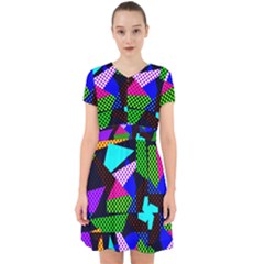 Trippy Blocks, Dotted Geometric Pattern Adorable In Chiffon Dress by Casemiro