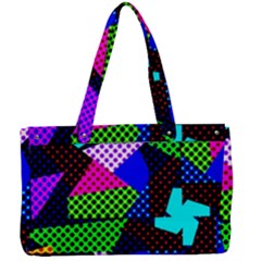 Trippy Blocks, Dotted Geometric Pattern Canvas Work Bag by Casemiro