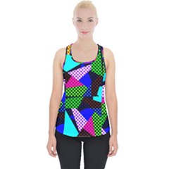 Trippy Blocks, Dotted Geometric Pattern Piece Up Tank Top by Casemiro