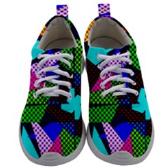 Trippy Blocks, Dotted Geometric Pattern Mens Athletic Shoes