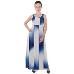 Blue Strips Empire Waist Velour Maxi Dress by Sparkle