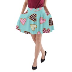 Seamless Pattern With Heart Shaped Cookies With Sugar Icing A-line Pocket Skirt by Vaneshart