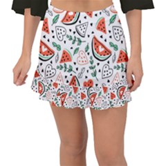 Seamless-vector-pattern-with-watermelons-mint Fishtail Mini Chiffon Skirt by Vaneshart