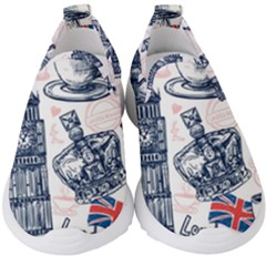 London-seamless-pattern Kids  Slip On Sneakers by Vaneshart