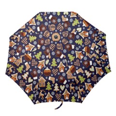 Winter-seamless-patterns-with-gingerbread-cookies-holiday-background Folding Umbrellas by Vaneshart