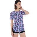 Goth Girl In Blue Dress Lilac Pattern Perpetual Short Sleeve T-Shirt View1