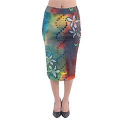 Flower Dna Midi Pencil Skirt by RobLilly