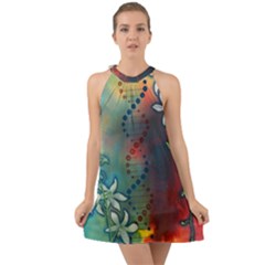 Flower Dna Halter Tie Back Chiffon Dress by RobLilly