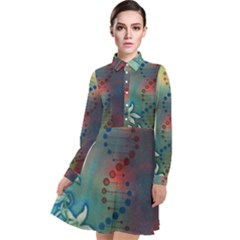 Flower Dna Long Sleeve Chiffon Shirt Dress by RobLilly