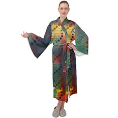 Flower Dna Maxi Velour Kimono