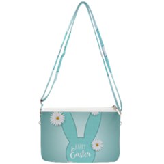 Easter Bunny Cutout Background 2402 Double Gusset Crossbody Bag by catchydesignhill