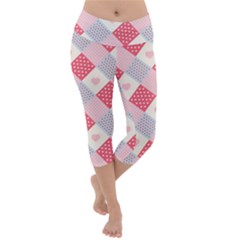 Cute Kawaii Patches Seamless Pattern Lightweight Velour Capri Yoga Leggings by BangZart