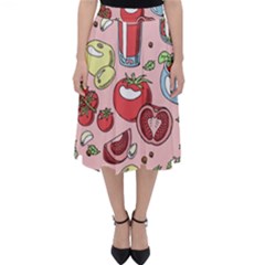 Tomato Seamless Pattern Juicy Tomatoes Food Sauce Ketchup Soup Paste With Fresh Red Vegetables Classic Midi Skirt by BangZart