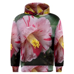 Striped Pink Camellia Ii Men s Overhead Hoodie by okhismakingart