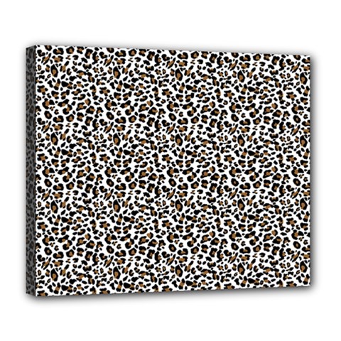 Leopard Spots Pattern, Geometric Dots, Animal Fur Print Deluxe Canvas 24  X 20  (stretched) by Casemiro