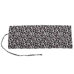 Leopard Spots Pattern, Geometric Dots, Animal Fur Print Roll Up Canvas Pencil Holder (s) by Casemiro