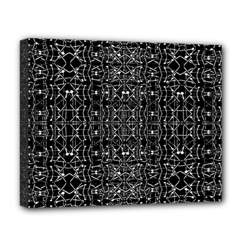 Black And White Ethnic Ornate Pattern Deluxe Canvas 20  X 16  (stretched) by dflcprintsclothing