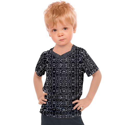 Black And White Ethnic Ornate Pattern Kids  Sports Tee by dflcprintsclothing