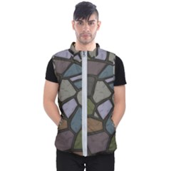 Cartoon Colored Stone Seamless Background Texture Pattern   Men s Puffer Vest by BangZart