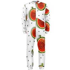 Seamless-background-pattern-with-watermelon-slices Onepiece Jumpsuit (men)  by BangZart