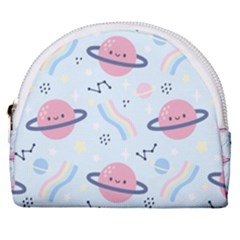 Cute Planet Space Seamless Pattern Background Horseshoe Style Canvas Pouch by BangZart
