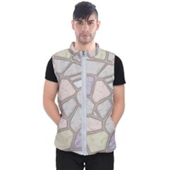 Cartoon Colored Stone Seamless Background Texture Pattern Men s Puffer Vest by BangZart