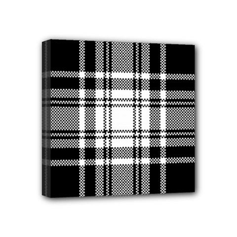 Pixel Background Design Modern Seamless Pattern Plaid Square Texture Fabric Tartan Scottish Textile Mini Canvas 4  X 4  (stretched) by BangZart